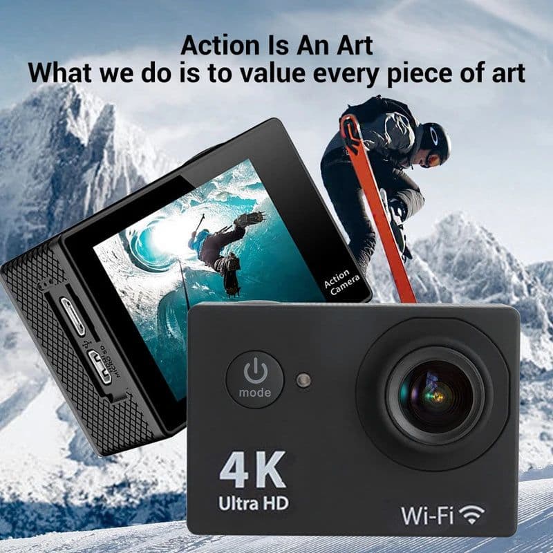 image-Original Ultra HD 4K Action Camera 1080P/30fps WiFi 2.0-inch Screen 170D Waterproof Underwater Helmet GO Recording Cameras Pro