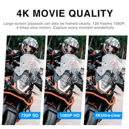 image-Drift Ghost 4k Plus Action Camera HD Motorcycle Bicycle Bike Body Worn Helmet Sport Cam with Wifi App Control 1950mAh Battery