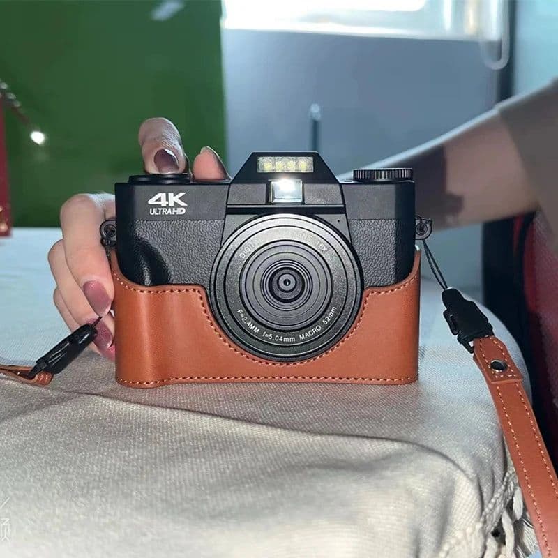 image-Compact Digital Photography Camera 4K WIFI Web Cam Vintage Vlog Video Recorder YouTube 48MP Camcorder 3" Flip Screen Macro Lens