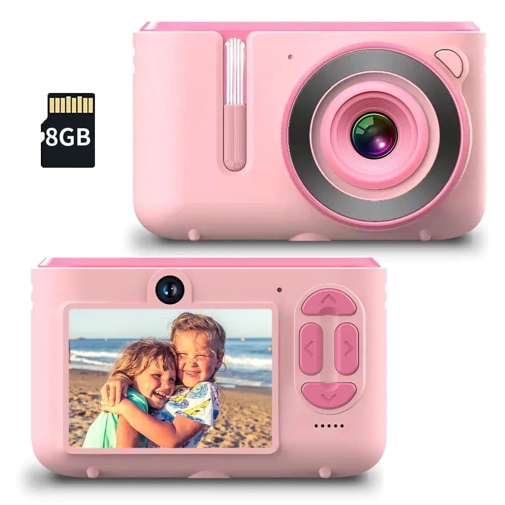 image-New Kids Digital Camera Dual Camera HD 720P Video Selfie Snap Camera USB Charging Color Display Children Birthday Gift Kid Baby