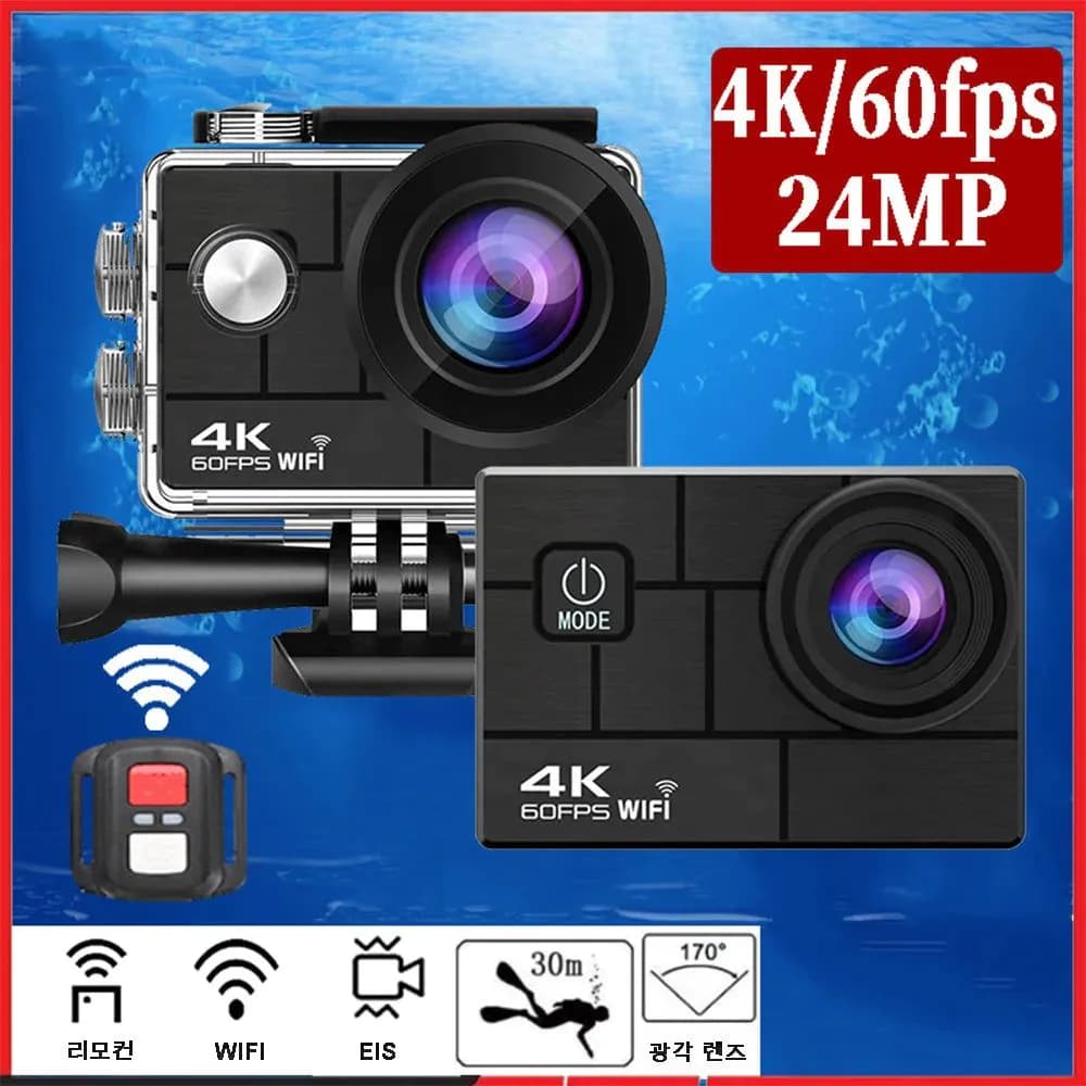 image-Ultra HD 4K/60fps 24MP DVR WiFi 2" 170D Underwater 30M Helmet Vedio Sport Anti-Shake Action Camera With Sony 386 Fisheye Lens