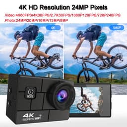 image-Ultra HD 4K/60fps 24MP DVR WiFi 2" 170D Underwater 30M Helmet Vedio Sport Anti-Shake Action Camera With Sony 386 Fisheye Lens