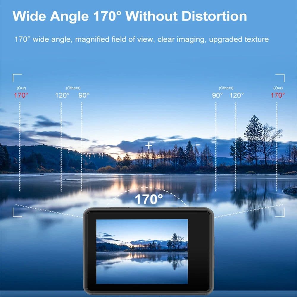 image-Ultra HD 4K/60fps 24MP DVR WiFi 2" 170D Underwater 30M Helmet Vedio Sport Anti-Shake Action Camera With Sony 386 Fisheye Lens