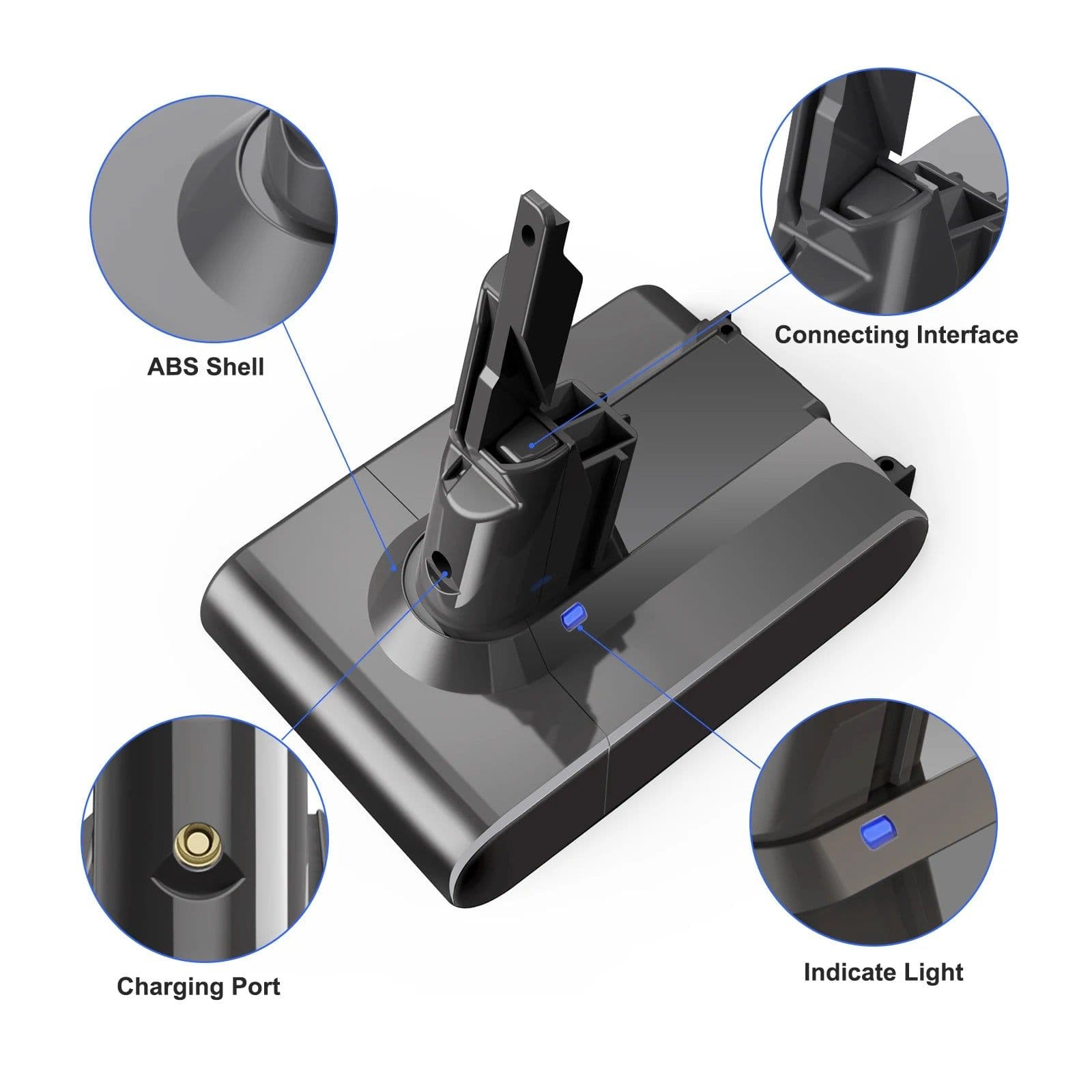 image-6000mAh For Dyson V7 SV11 Battery Absolute Animal Fluffy Replacement Battery Dyson V7 SV11 Handheld Vacuum Cleaner Battery