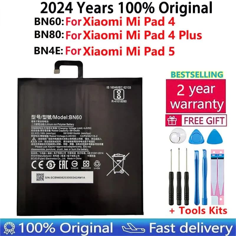 image-100% Original High Quality BN60 BN80 BN4E For Xiao Mi Tablet Battery For Xiaomi Pad4 Pad 4 Plus Mipad4 Mipad 4 5 Plus Batteries