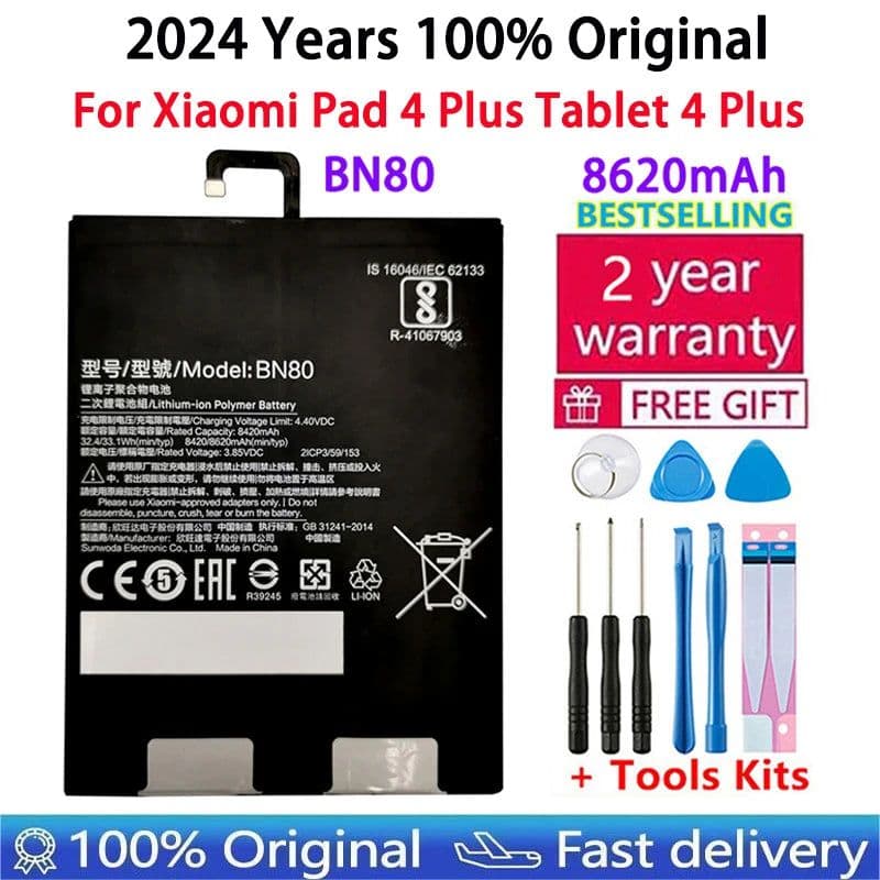 image-100% Original High Quality BN60 BN80 BN4E For Xiao Mi Tablet Battery For Xiaomi Pad4 Pad 4 Plus Mipad4 Mipad 4 5 Plus Batteries