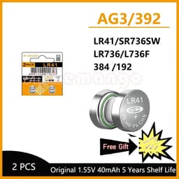 image-Cell Coin Lithium Battery AG3 1.55V 40mAh Button Batteries SR41 192 L736 384 SR41SW CX41 LR41 392 Lamp Chain Finger Light Watch