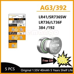 image-Cell Coin Lithium Battery AG3 1.55V 40mAh Button Batteries SR41 192 L736 384 SR41SW CX41 LR41 392 Lamp Chain Finger Light Watch