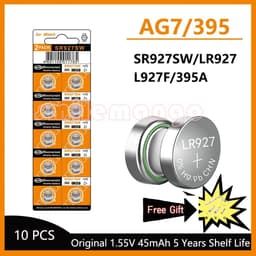 image-High Capacity 5-50pcs AG7 Alkaline 1.5V Button Cell Battery LR927 LR57 SR927W 399 GR927 G7 Watch Toys Remotes Cameras with gift