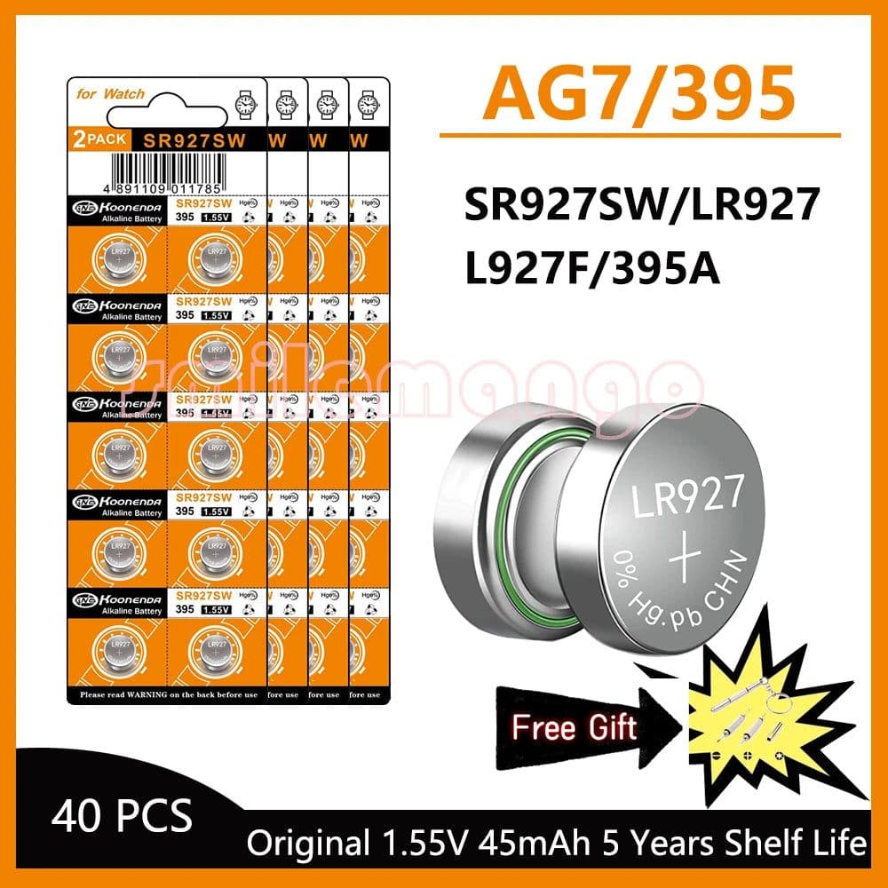 image-High Capacity 5-50pcs AG7 Alkaline 1.5V Button Cell Battery LR927 LR57 SR927W 399 GR927 G7 Watch Toys Remotes Cameras with gift