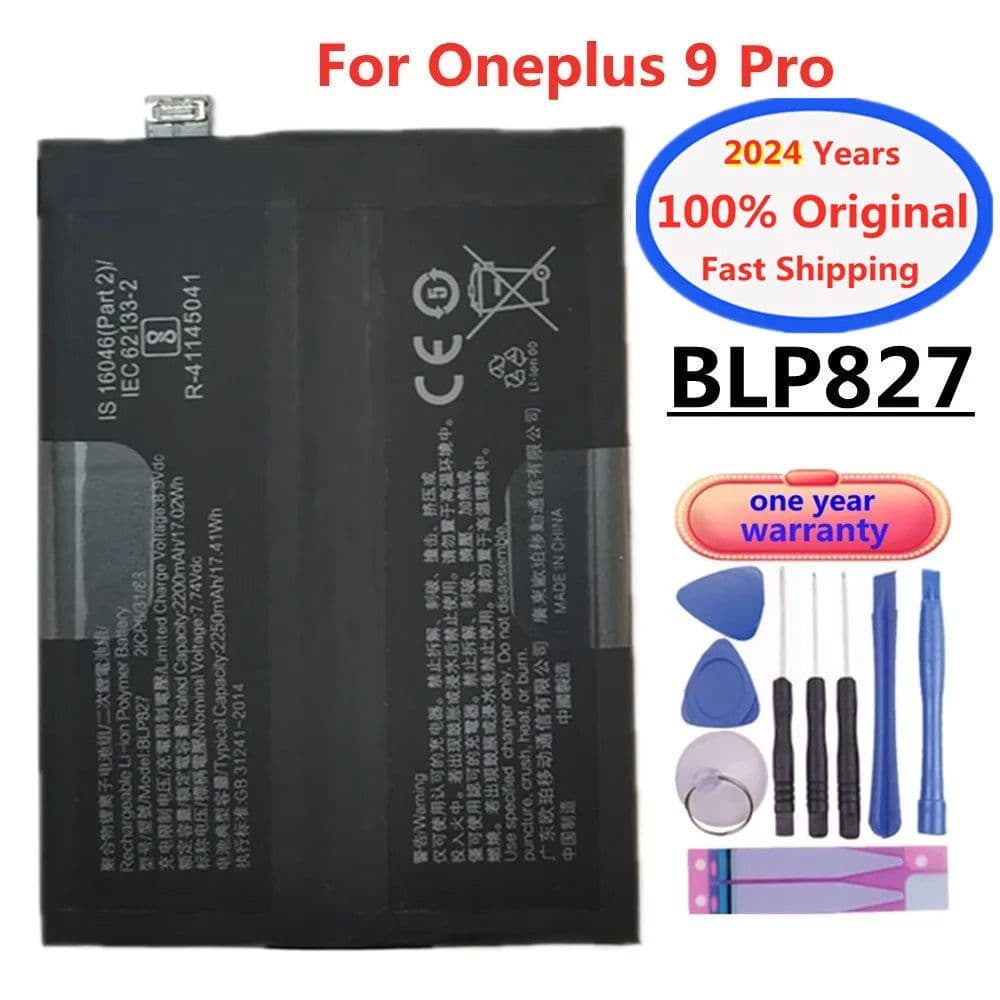 image-2024 Years 4500mAh BLP827 High Quality One Plus 1+ Original Battery For OnePlus 9 Pro 9Pro Mobile Phone Replacement Battery