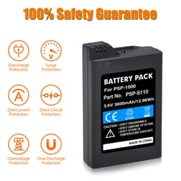 image-3600mAh PSP-110 Battery for Sony PSP 1000 PSP-110 1001 1002 1003 1004 1005 1006 1007 1008 1010 Series PSP Console Gamepad