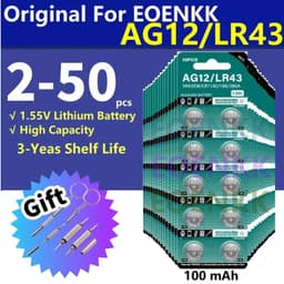 image-2-50pcs 1.55V AG12 LR43 AG 12 SR43 186 386 LR1142 V12GA Button Batteries SR43W SR1142 Cell Coin Watch Toys Remote Battery