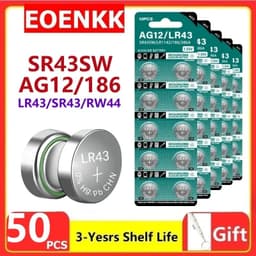image-2-50pcs 1.55V AG12 LR43 AG 12 SR43 186 386 LR1142 V12GA Button Batteries SR43W SR1142 Cell Coin Watch Toys Remote Battery