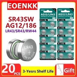 image-2-50pcs 1.55V AG12 LR43 AG 12 SR43 186 386 LR1142 V12GA Button Batteries SR43W SR1142 Cell Coin Watch Toys Remote Battery