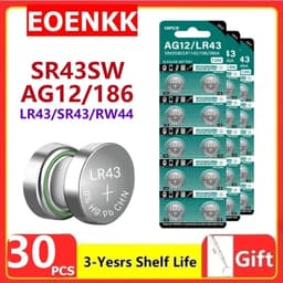 image-2-50pcs 1.55V AG12 LR43 AG 12 SR43 186 386 LR1142 V12GA Button Batteries SR43W SR1142 Cell Coin Watch Toys Remote Battery
