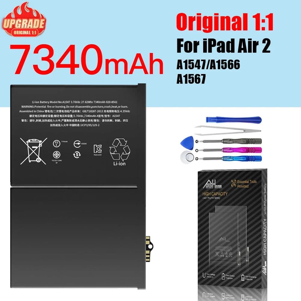 image-PINZHENG Tablet Battery For iPad 6 Air 2 A1566 For iPad 5 Air 1 A1474 A1475 A1893 10.2 Mini 2 3 4 5 Pro 9.7 10.5 11 12.9 Battery