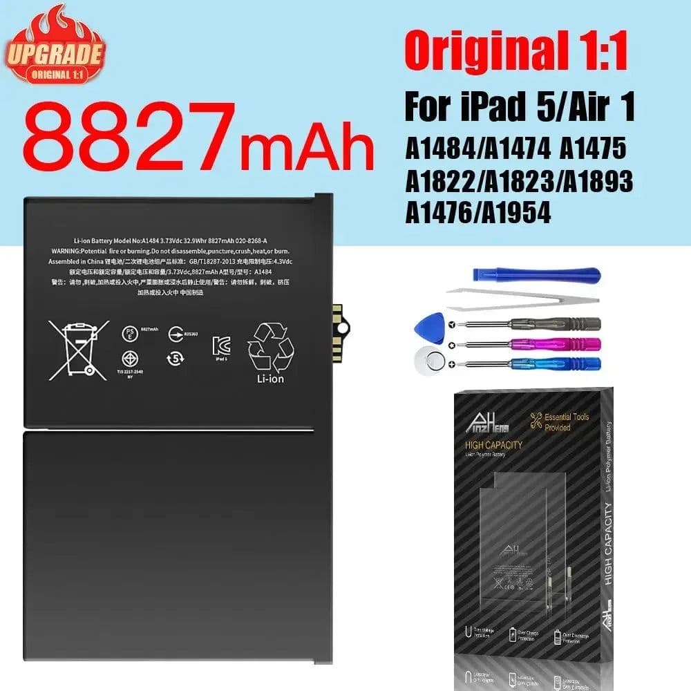 image-PINZHENG Tablet Battery For iPad 6 Air 2 A1566 For iPad 5 Air 1 A1474 A1475 A1893 10.2 Mini 2 3 4 5 Pro 9.7 10.5 11 12.9 Battery