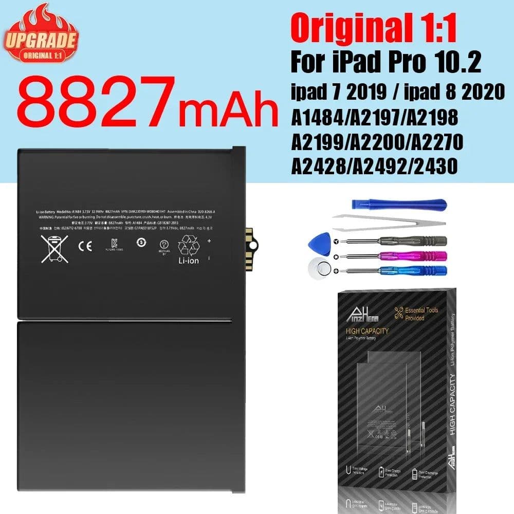 image-PINZHENG Tablet Battery For iPad 6 Air 2 A1566 For iPad 5 Air 1 A1474 A1475 A1893 10.2 Mini 2 3 4 5 Pro 9.7 10.5 11 12.9 Battery