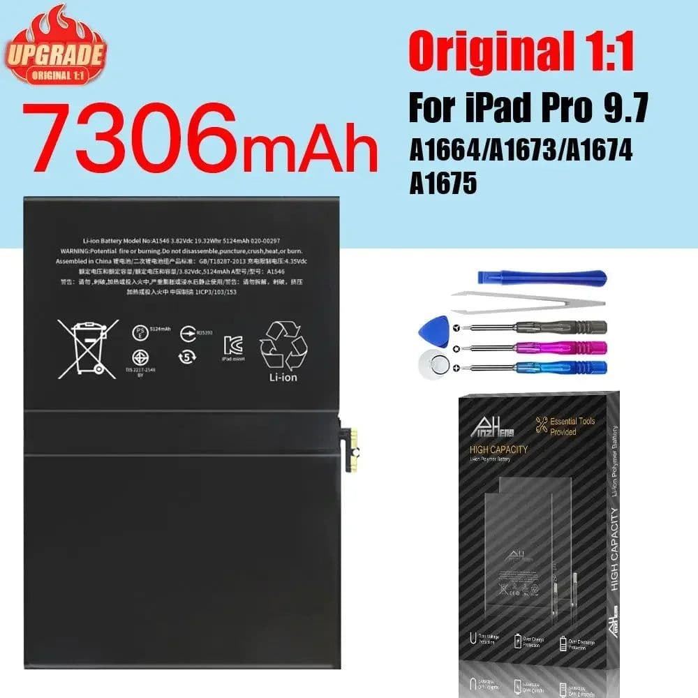 image-PINZHENG Tablet Battery For iPad 6 Air 2 A1566 For iPad 5 Air 1 A1474 A1475 A1893 10.2 Mini 2 3 4 5 Pro 9.7 10.5 11 12.9 Battery