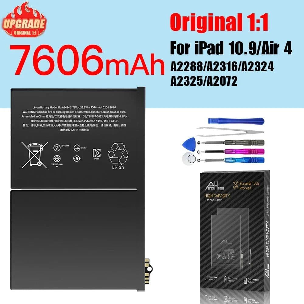 image-PINZHENG Tablet Battery For iPad 6 Air 2 A1566 For iPad 5 Air 1 A1474 A1475 A1893 10.2 Mini 2 3 4 5 Pro 9.7 10.5 11 12.9 Battery