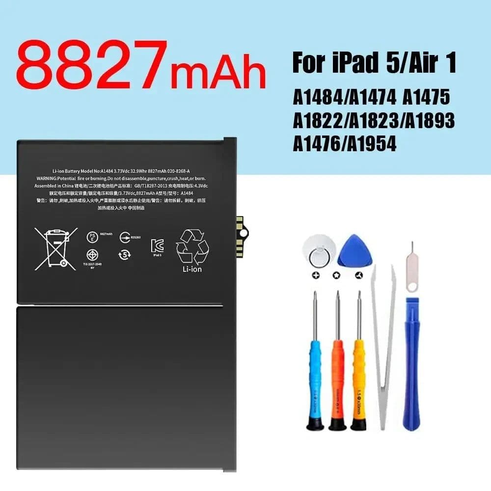 image-PINZHENG Tablet Battery For iPad 6 Air 2 A1566 For iPad 5 Air 1 A1474 A1475 A1893 10.2 Mini 2 3 4 5 Pro 9.7 10.5 11 12.9 Battery