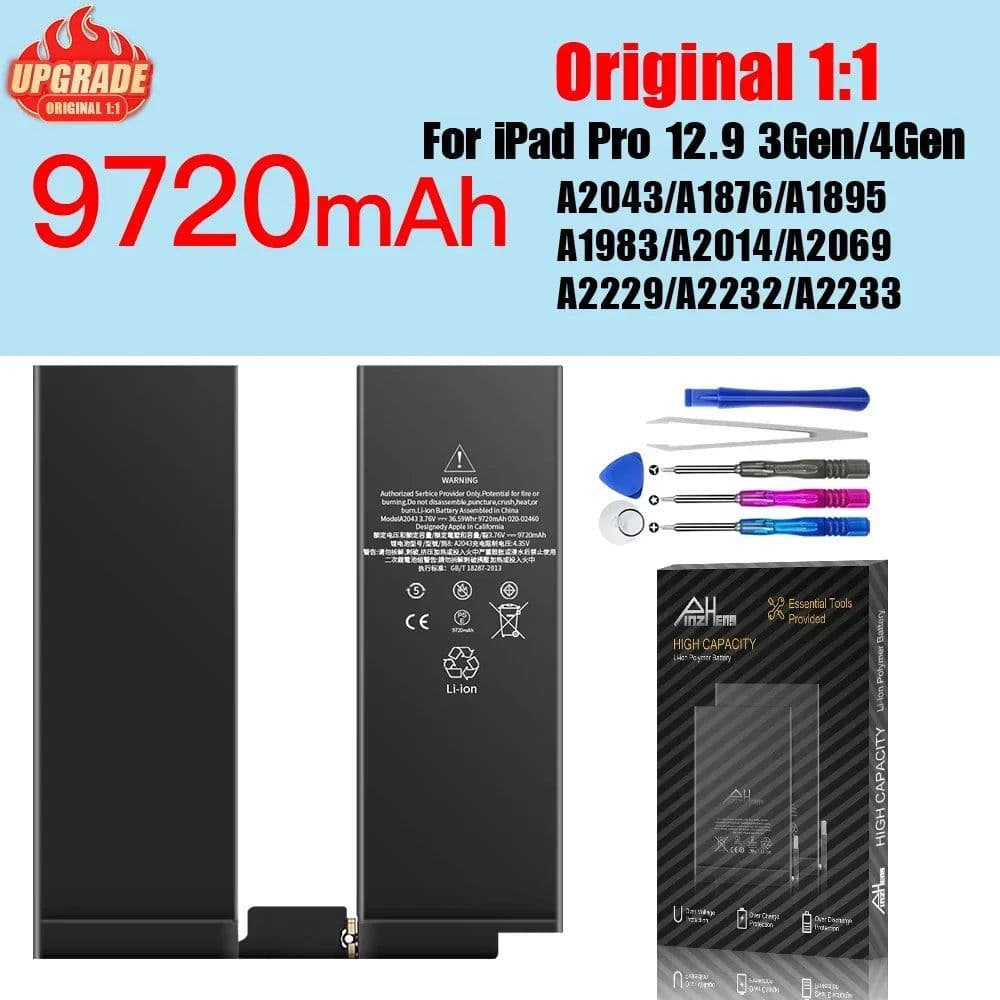 image-PINZHENG Tablet Battery For iPad 6 Air 2 A1566 For iPad 5 Air 1 A1474 A1475 A1893 10.2 Mini 2 3 4 5 Pro 9.7 10.5 11 12.9 Battery