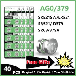 image-5-50PCS LR521 AG0 Button Batteries SR521SW 379A 379 179 D379 SR63 1.5V Alkaline Button Cell Battery for Calculators Watches Toy