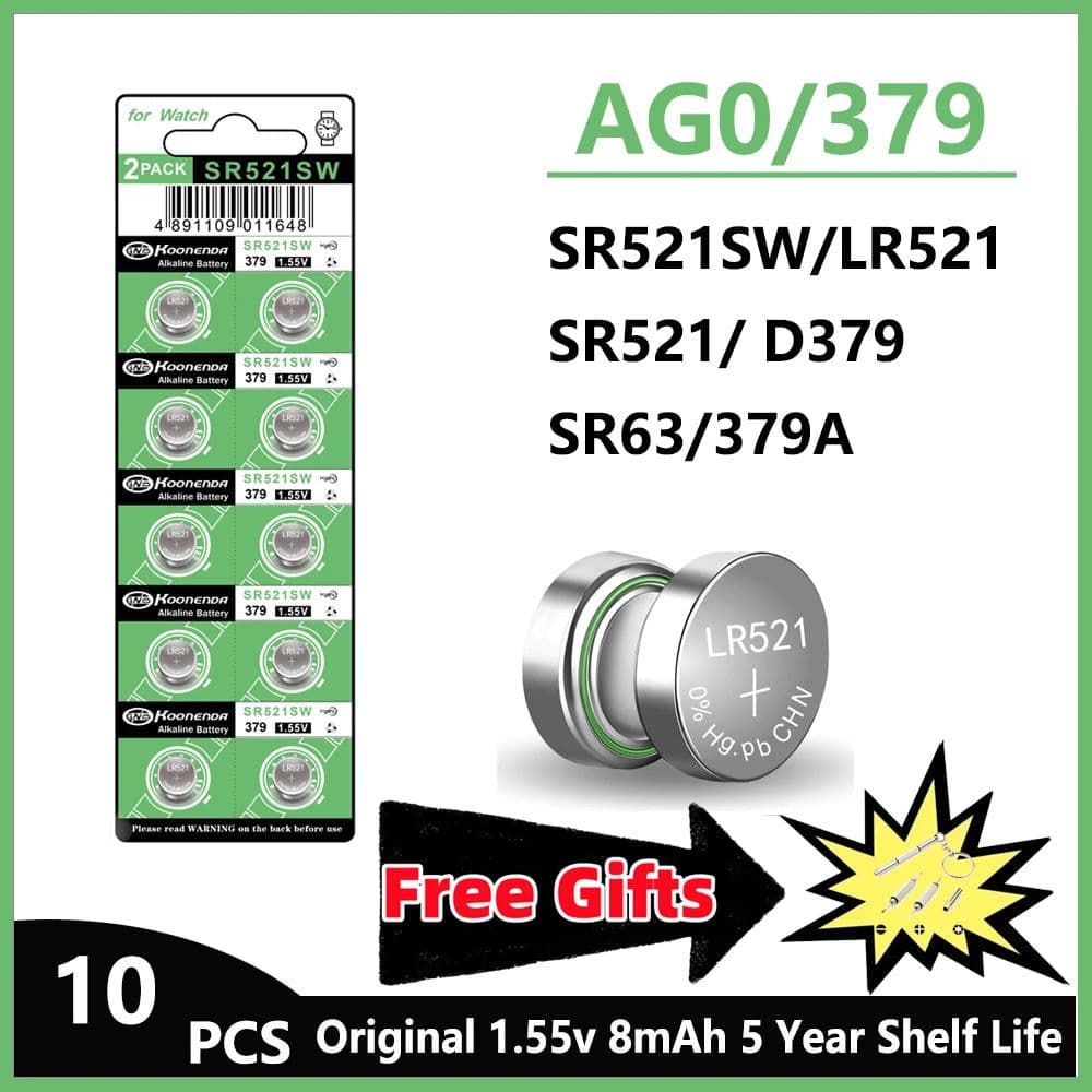 image-5-50PCS LR521 AG0 Button Batteries SR521SW 379A 379 179 D379 SR63 1.5V Alkaline Button Cell Battery for Calculators Watches Toy
