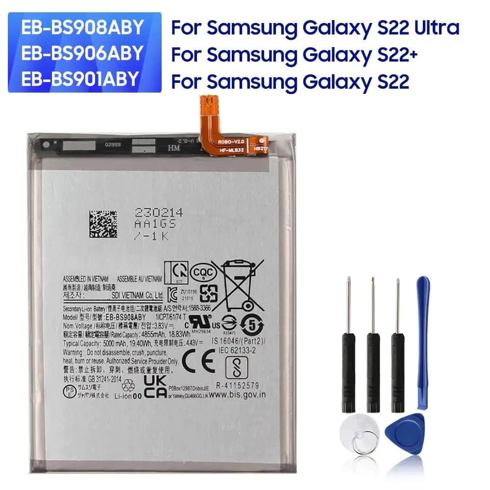image-New Replacement Battery EB-BS908ABY EB-BS906ABY EB-BS901ABY For Samsung Galaxy S22 Ultra 5G S22 Plus 5G S22+ S22 5G