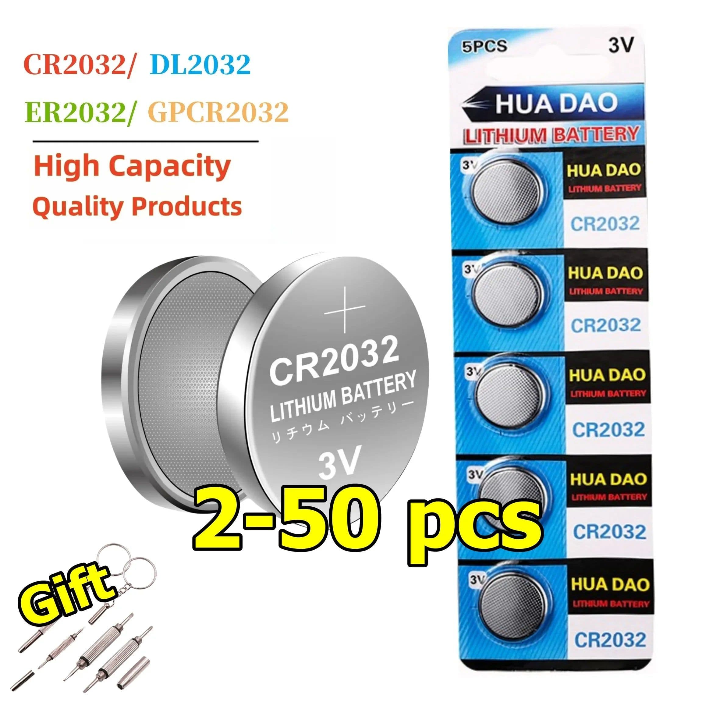 image-2-50PCS 240mAh CR2032 5004LC CR 2032 3V Lithium Coin Cell Battery, Watch Toys Electronics Car Key Button Batteries Long Lasting