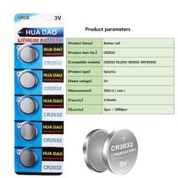 image-2-50PCS 240mAh CR2032 5004LC CR 2032 3V Lithium Coin Cell Battery, Watch Toys Electronics Car Key Button Batteries Long Lasting