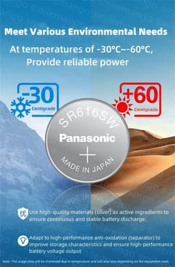 image-Panasonic SR616SW 1.55V button battery is suitable for the Sky King Fiat Omega CK Longines Jialan Rossini Silver oxide battery