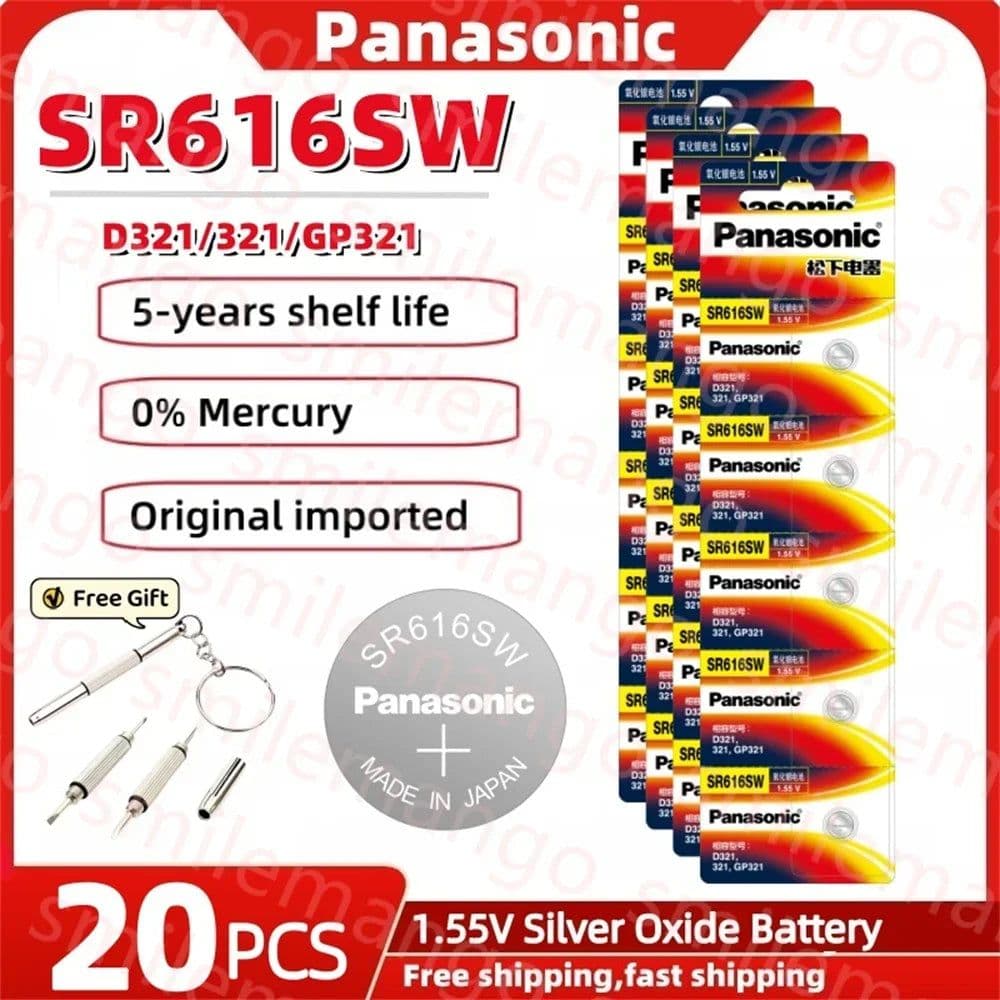 image-Panasonic SR616SW 1.55V button battery is suitable for the Sky King Fiat Omega CK Longines Jialan Rossini Silver oxide battery