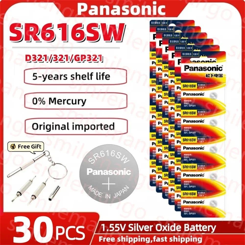 image-Panasonic SR616SW 1.55V button battery is suitable for the Sky King Fiat Omega CK Longines Jialan Rossini Silver oxide battery