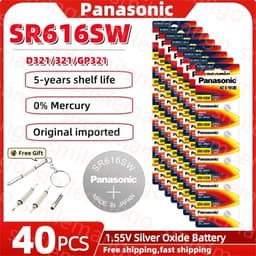 image-Panasonic SR616SW 1.55V button battery is suitable for the Sky King Fiat Omega CK Longines Jialan Rossini Silver oxide battery