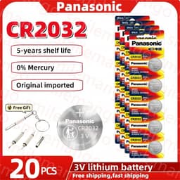 image-Original Panasonic 2-50PCS CR2032 3V Lithium Battery DL2032 BR2032 5004LC 2032 for watch, toys, car key, Calculator +screwdriver