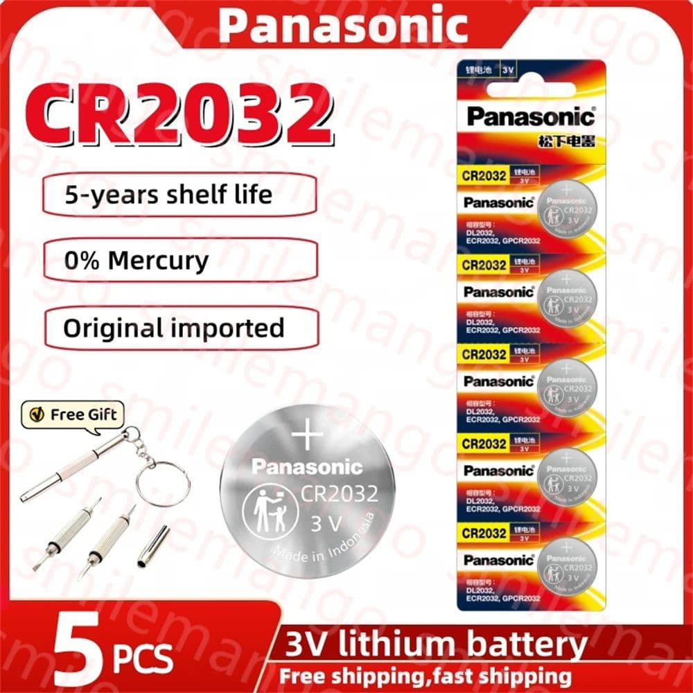 image-Original Panasonic 2-50PCS CR2032 3V Lithium Battery DL2032 BR2032 5004LC 2032 for watch, toys, car key, Calculator +screwdriver