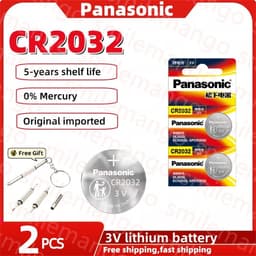 image-Original Panasonic 2-50PCS CR2032 3V Lithium Battery DL2032 BR2032 5004LC 2032 for watch, toys, car key, Calculator +screwdriver