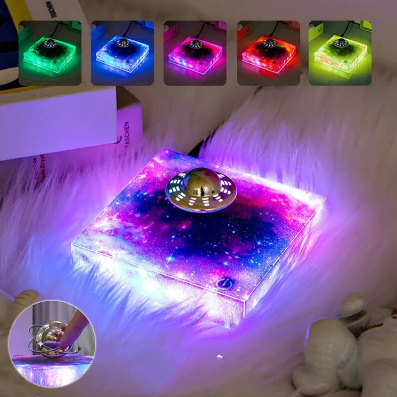 image-Levitating UFO Color Galaxy Lamp Magnetic Suspension UFO Star Light Creative Gift Decoration Home Decor