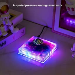 image-Levitating UFO Color Galaxy Lamp Magnetic Suspension UFO Star Light Creative Gift Decoration Home Decor