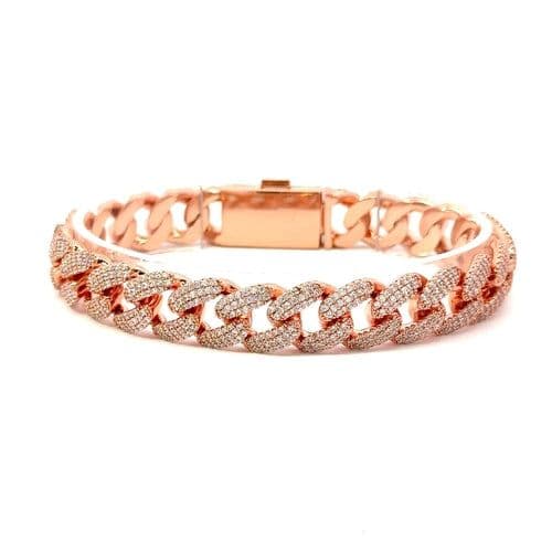 image-JORVIK 12MM CZ BRASS ROSE GOLD ICED OUT BRACELET I 963455
