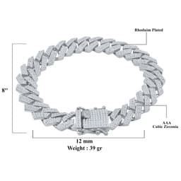 image-JORVIK 12MM CZ BRASS ROSE GOLD ICED OUT BRACELET I 963455