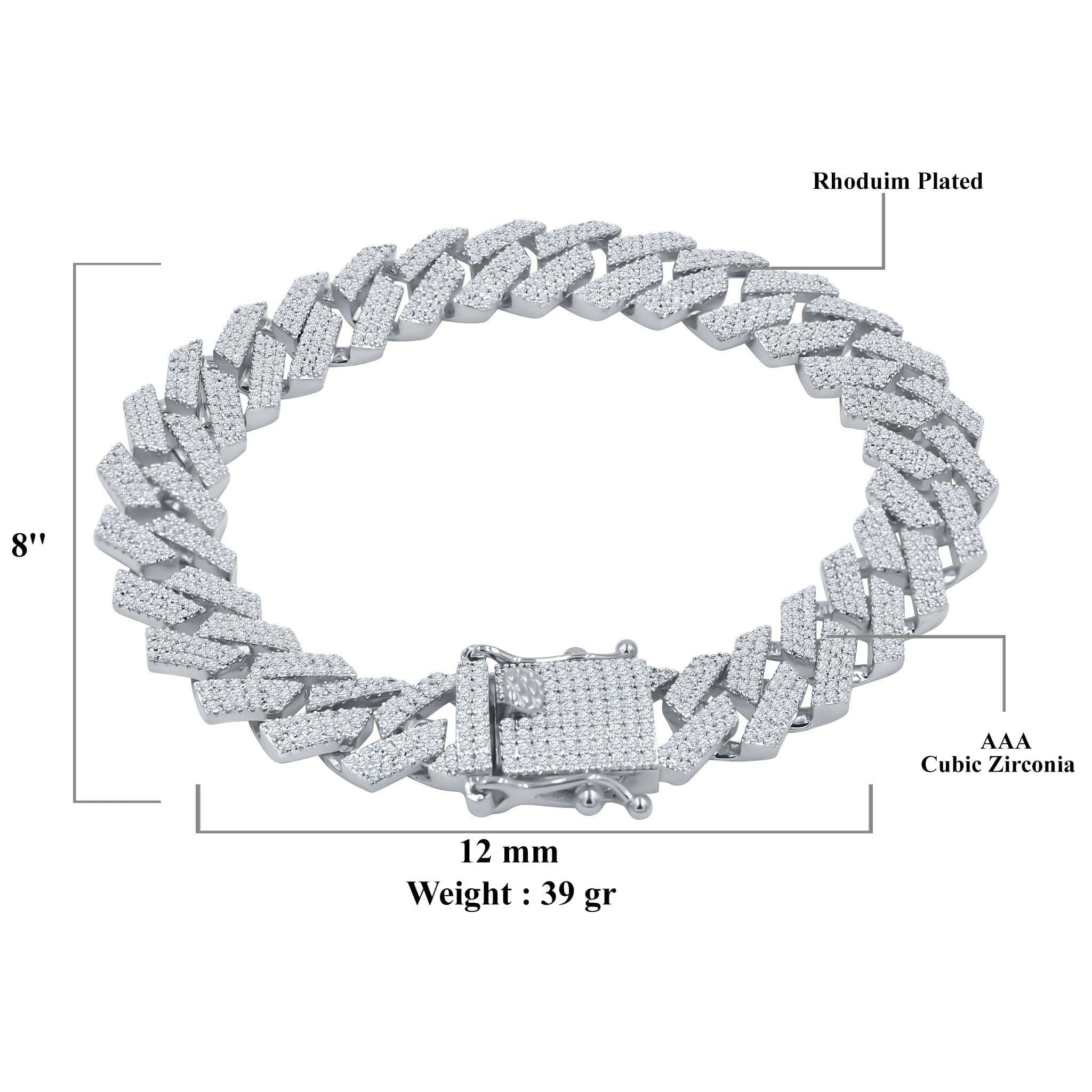 image-JORVIK 12MM CZ BRASS ROSE GOLD ICED OUT BRACELET I 963455