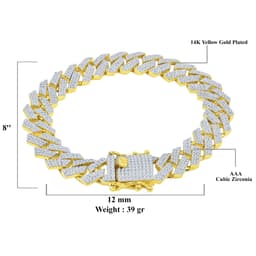 image-JORVIK 12MM CZ BRASS ROSE GOLD ICED OUT BRACELET I 963455