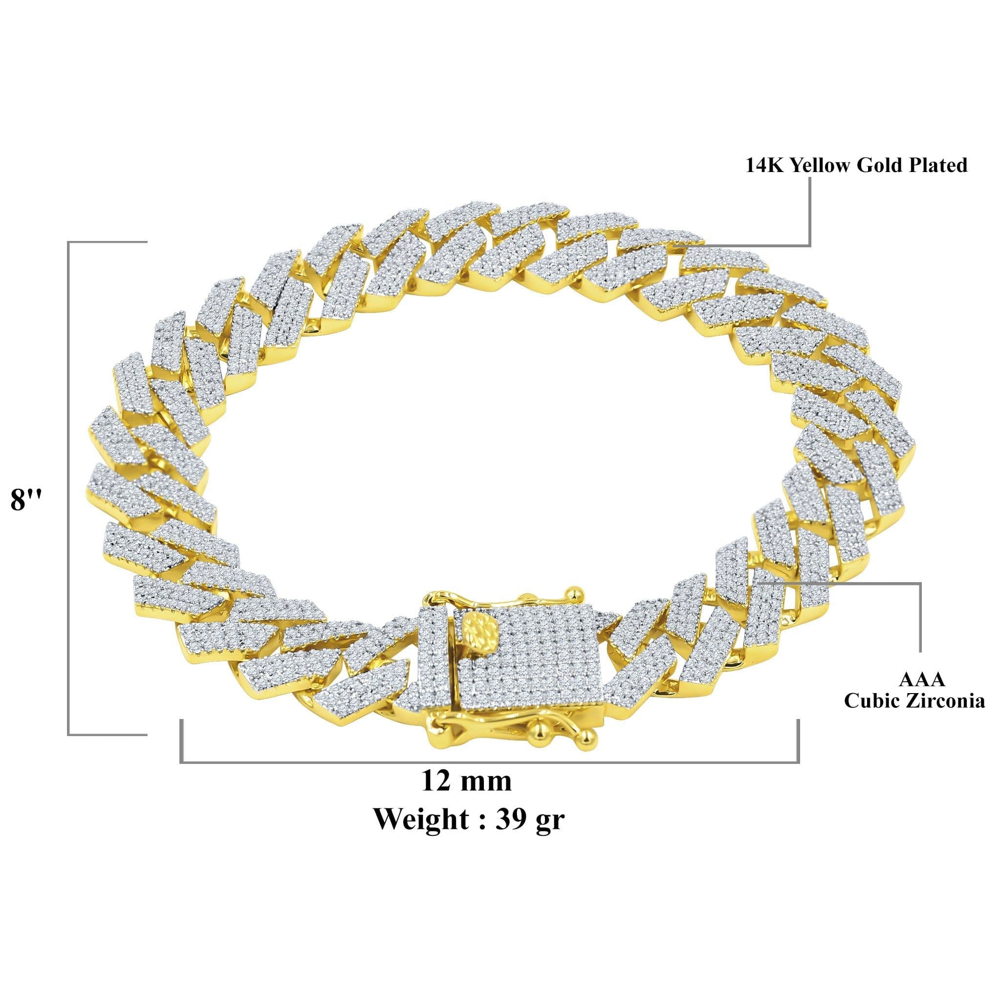 image-JORVIK 12MM CZ BRASS ROSE GOLD ICED OUT BRACELET I 963455