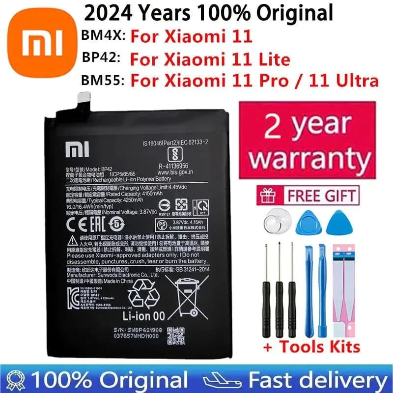 image-2024 Years Original Battery BP42 BM4X BM55 For Xiaomi Mi 11 Mi11 Lite / Xiaomi11 / Xiaomi11 Pro / Xiaomi11 Ultra Phone Batteries