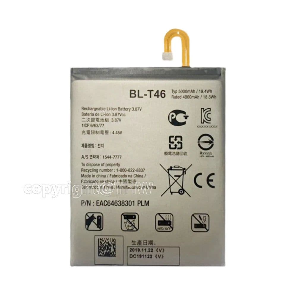 image-Original Replacement Battery BL-T46 5000mAh For LG V60 ThinQ 5G LMV600VM V600VM V600QM5 BL T46 Battery +Free Tools +Track code