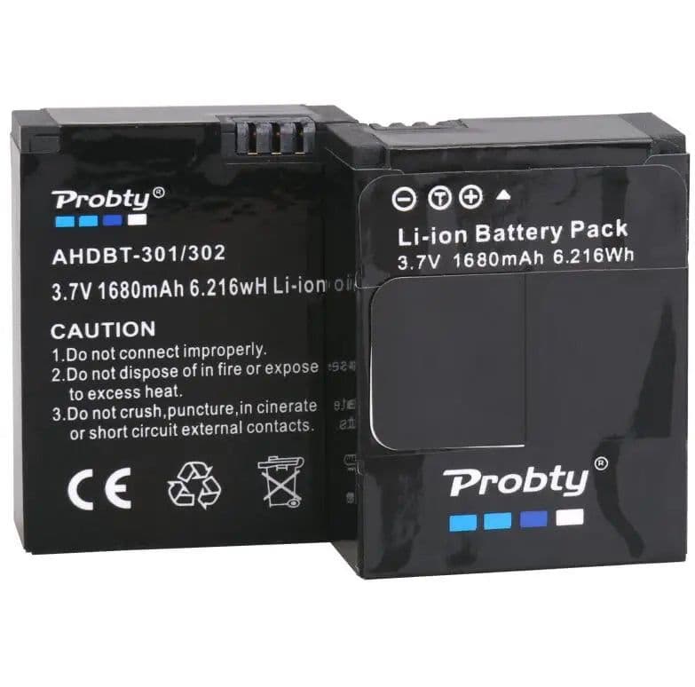 image-Original probty For GoPro Hero3 Hero3+ hero 3 hero 3+ battery +LCD dual charger for go pro AHDBT-301 action camera accessory