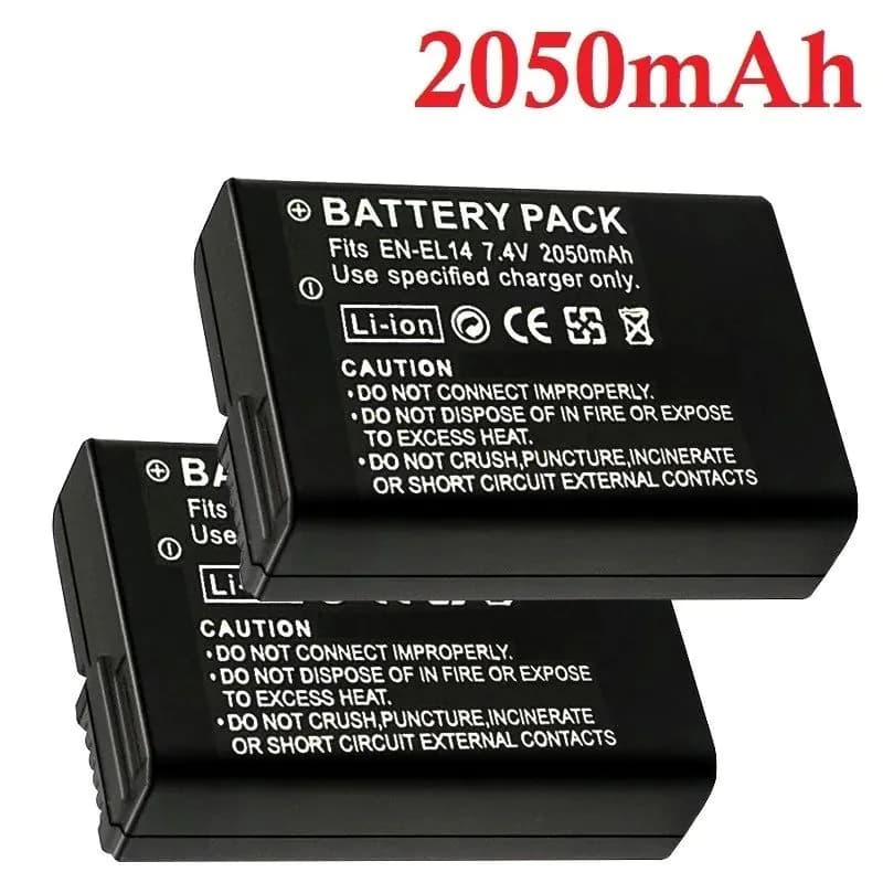image-2050mah EN-EL14a EL14 CAMERA BATTERY EN-EL14 For Nikon P7000 P7100 P7800 P7700 D3100 D3200 D3300 D3400 D3500 D5600 D5100 D5300